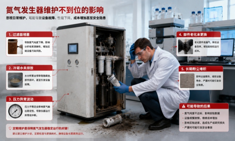 氮气发生器维护不到位的技术风险与潜在后果分析