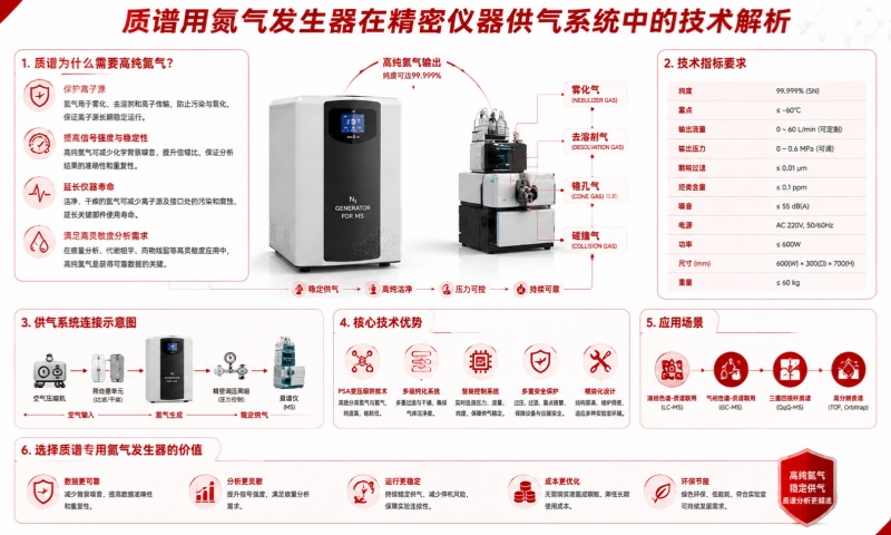 精准供气护航质谱：氮气发生器技术解析与故障排查指南
